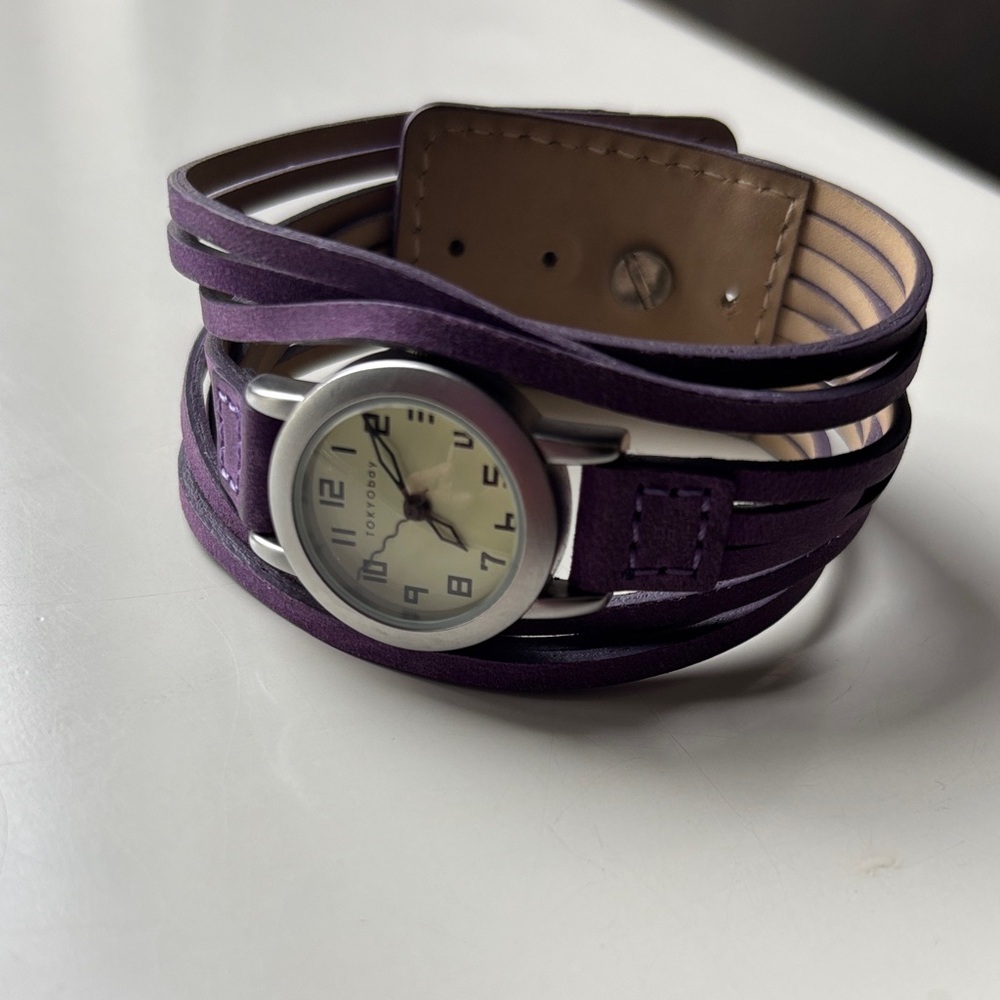 Purple Wrap Leather Watch